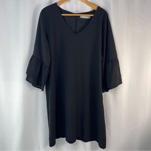 BELONGSCI Women's Short Black Dress Bell sleeves.